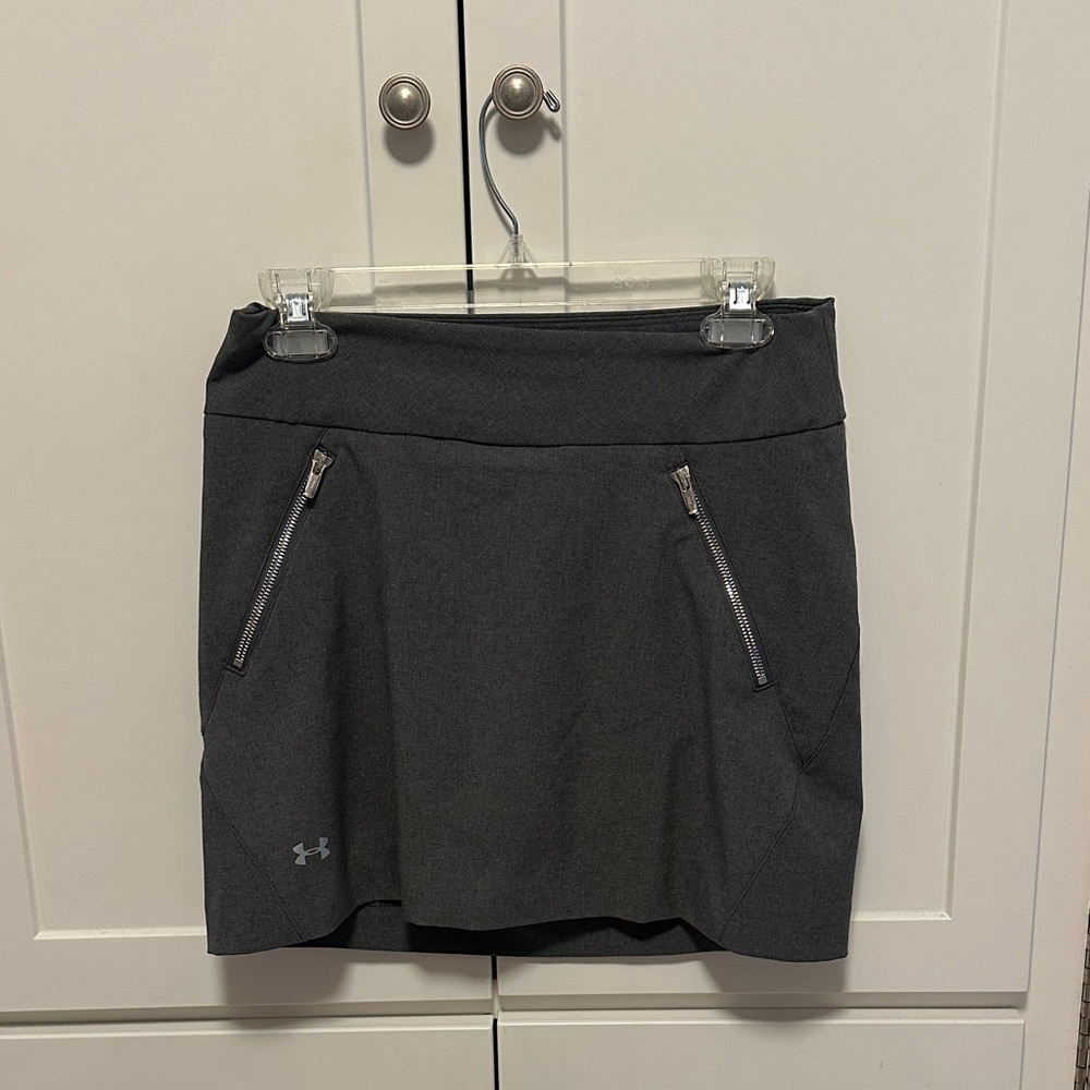 Under Armour Charcoal Skort with Zipper Details, pockets